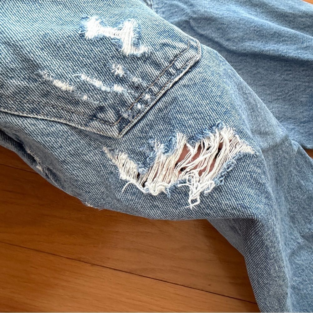 Agolde 90’s Mid Rise Loose Fit Distressed Denim Jeans Size 23 - Picture 6 of 16
